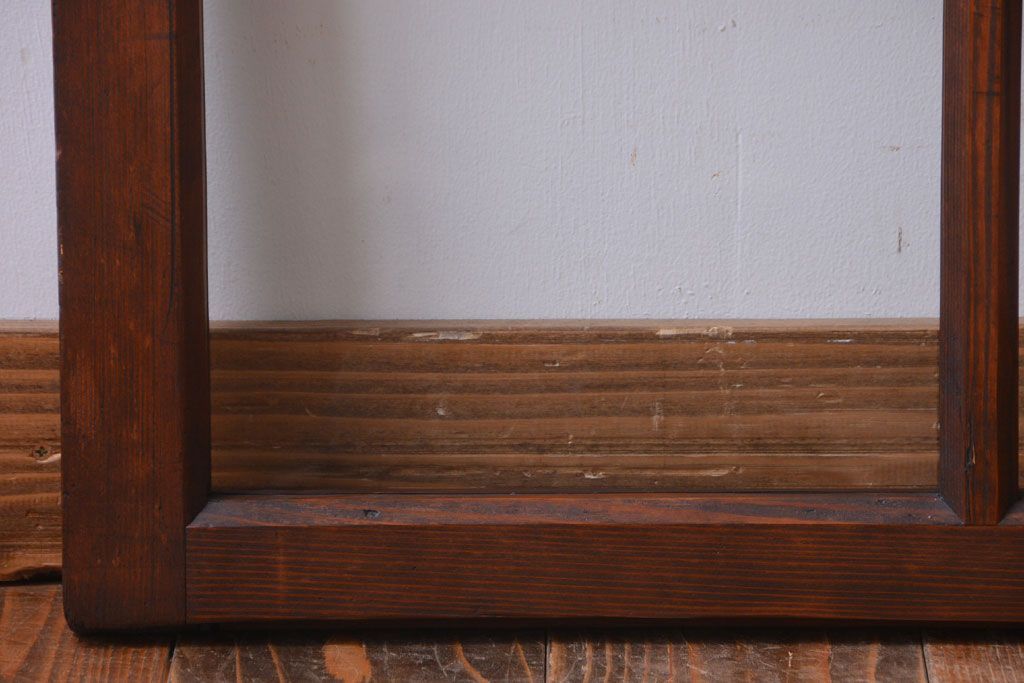 和製アンティーク　古い木のシンプルなガラス戸(窓)