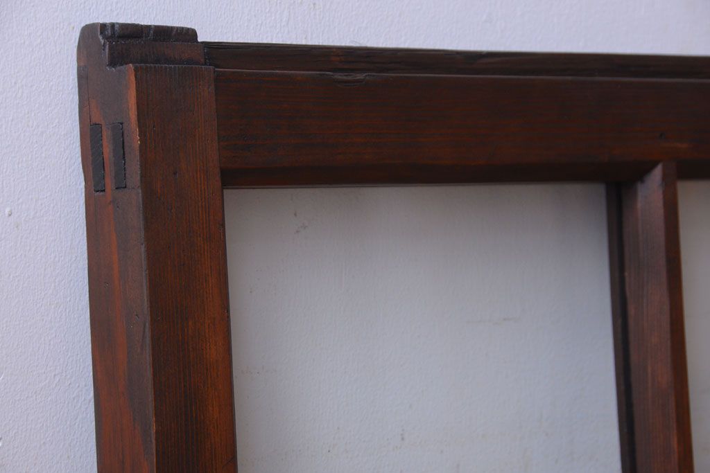 和製アンティーク　古い木のシンプルなガラス戸(窓)