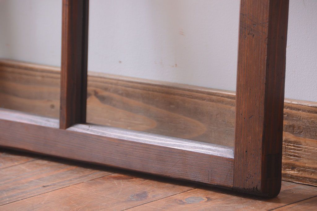 和製アンティーク　古い木のシンプルなガラス戸(窓)