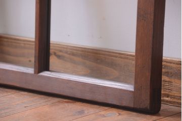 和製アンティーク　古い木のシンプルなガラス戸(窓)