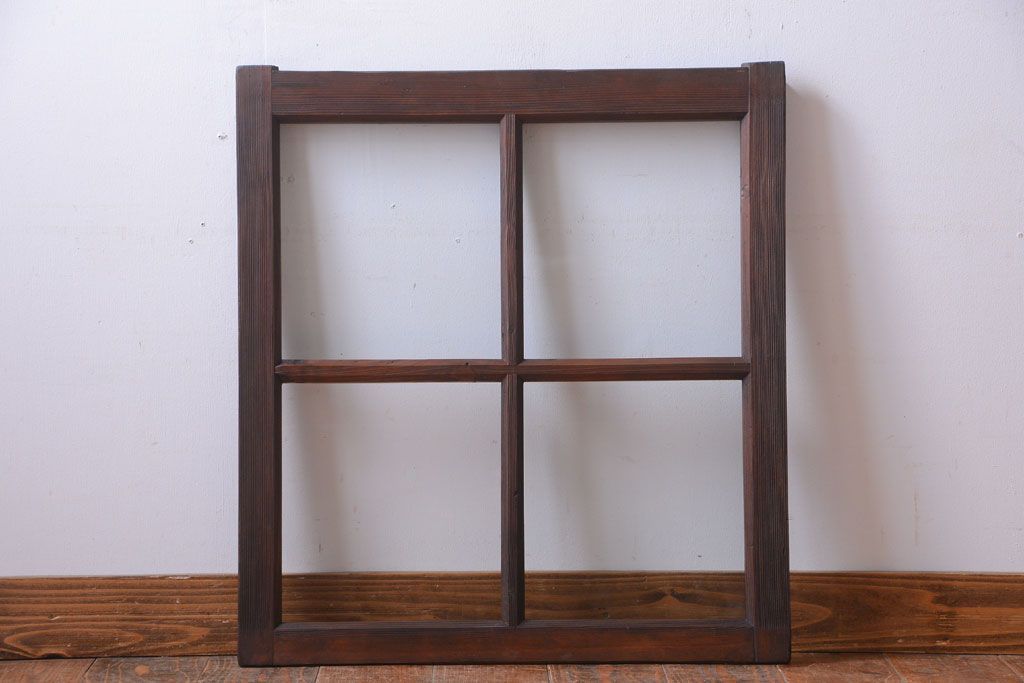 和製アンティーク　古い木のシンプルなガラス戸(窓)