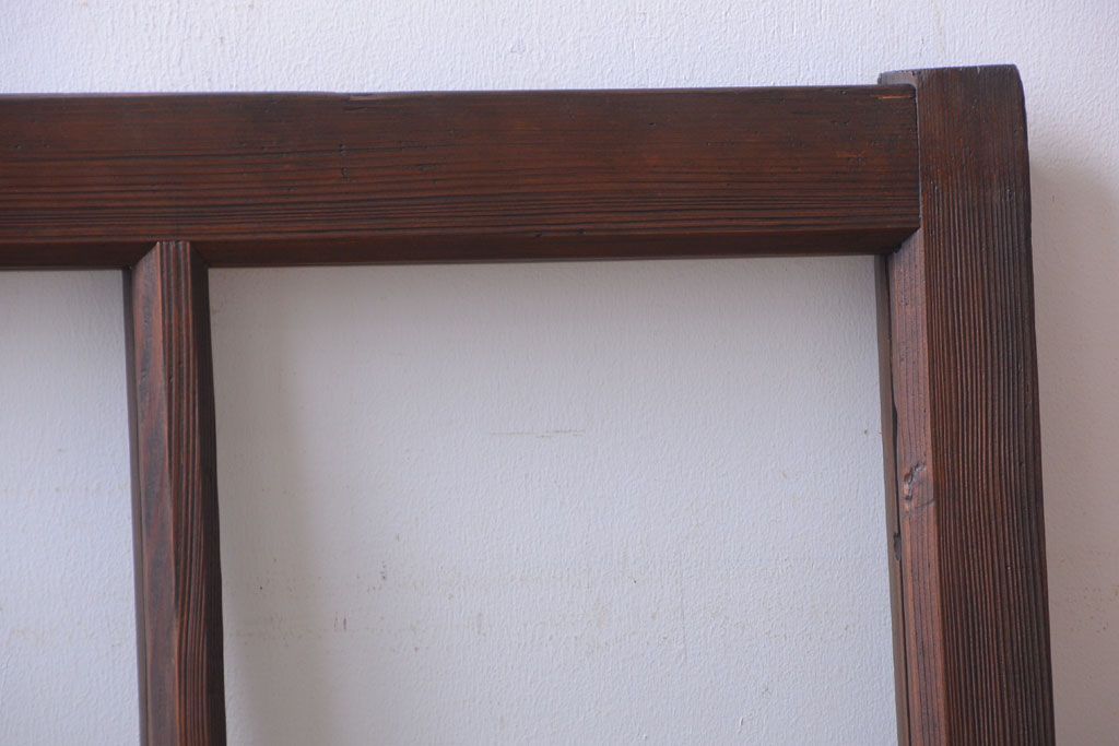 和製アンティーク　古い木のシンプルなガラス戸(窓)