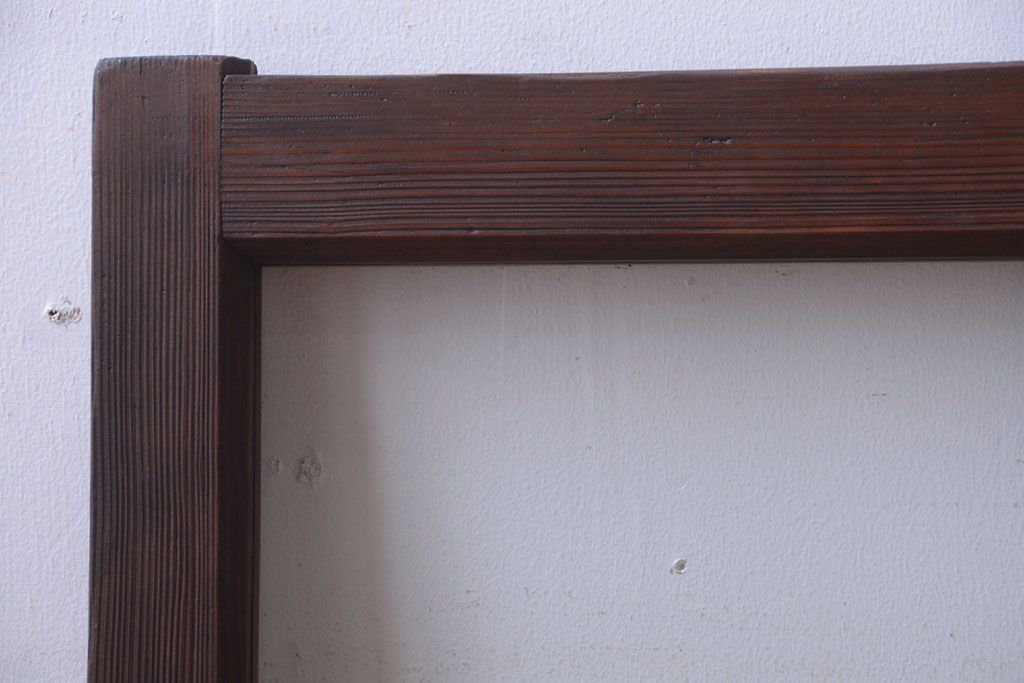 和製アンティーク　古い木のシンプルなガラス戸(窓)