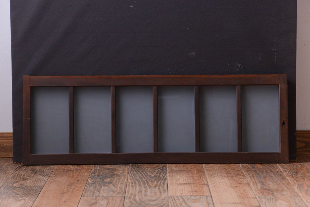 和製アンティーク　すりガラス使用!古い横長ガラス戸(窓)