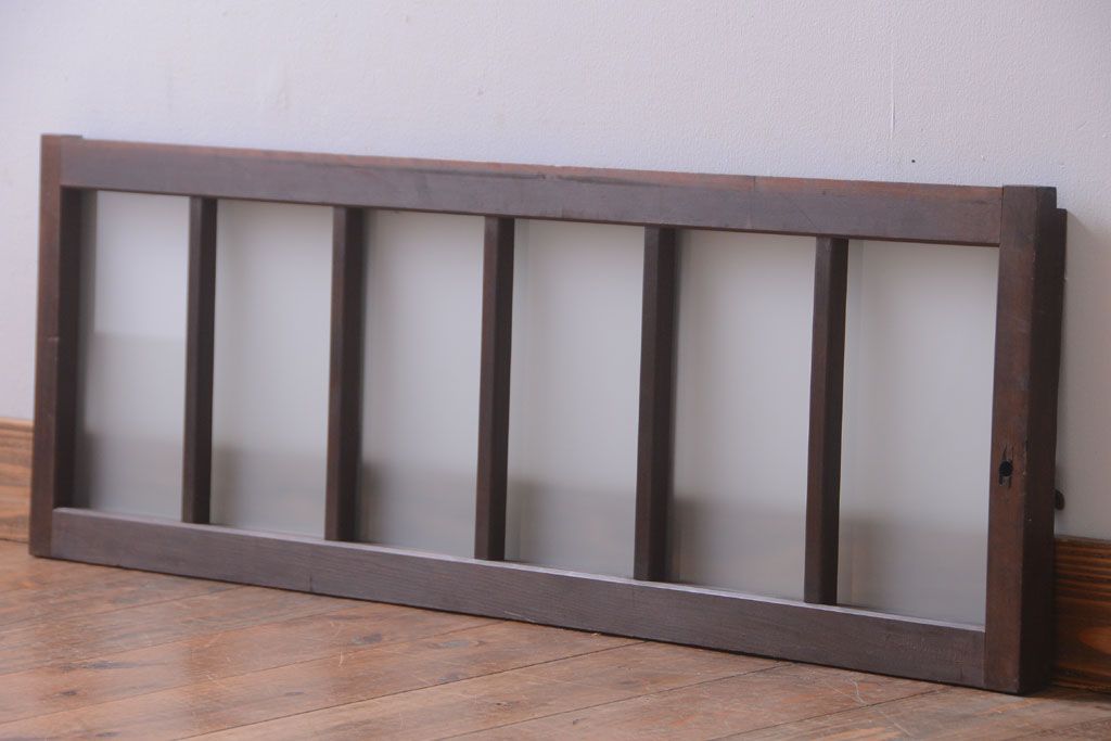 和製アンティーク　すりガラス使用!古い横長ガラス戸(窓)