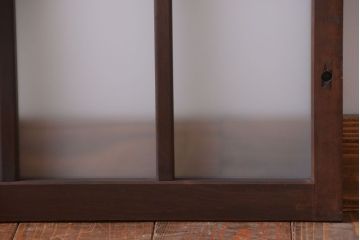 和製アンティーク　すりガラス使用!古い横長ガラス戸(窓)