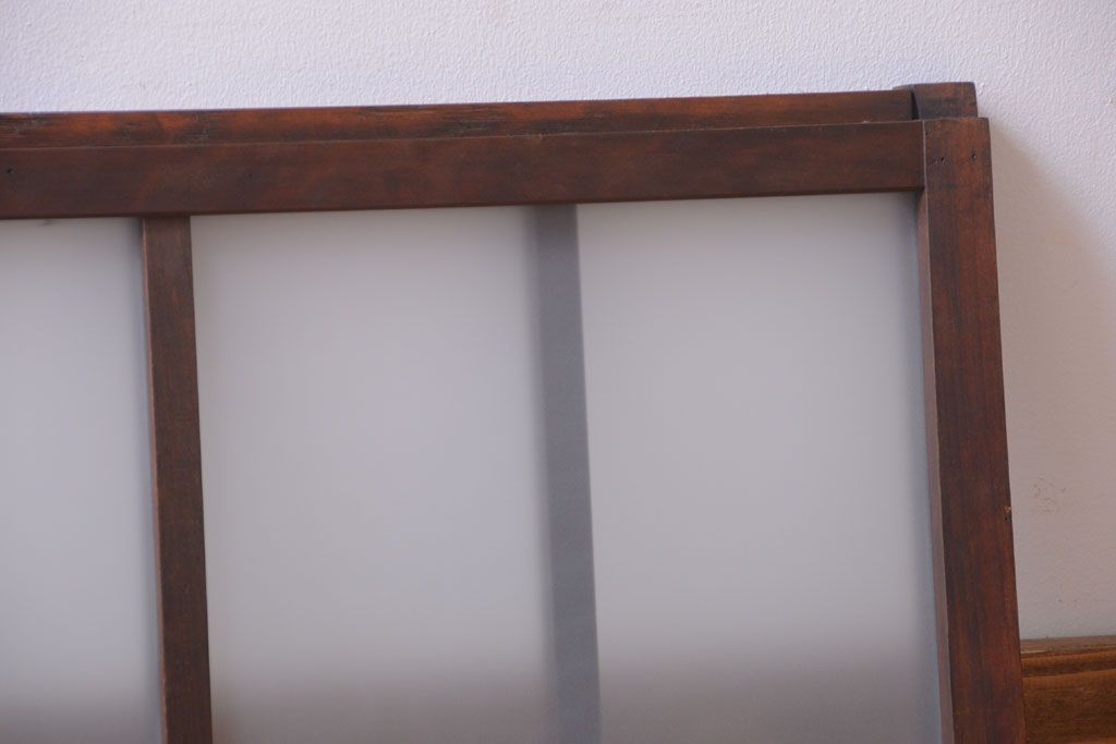 和製アンティーク　すりガラス使用!古い横長ガラス戸(窓)