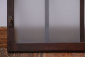和製アンティーク　すりガラス使用!古い横長ガラス戸(窓)