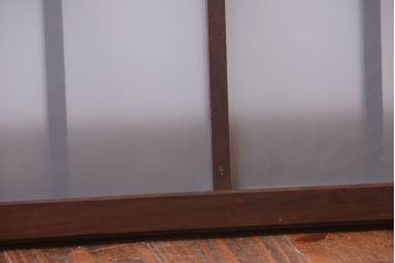 和製アンティーク　すりガラス使用!古い横長ガラス戸(窓)