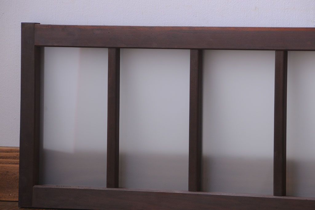 和製アンティーク　すりガラス使用!古い横長ガラス戸2枚セット(窓)