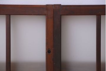 和製アンティーク　すりガラス使用!古い横長ガラス戸2枚セット(窓)