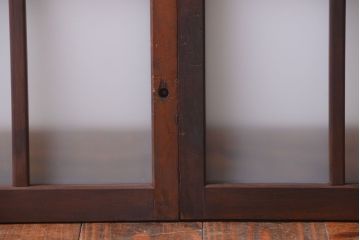 和製アンティーク　すりガラス使用!古い横長ガラス戸2枚セット(窓)