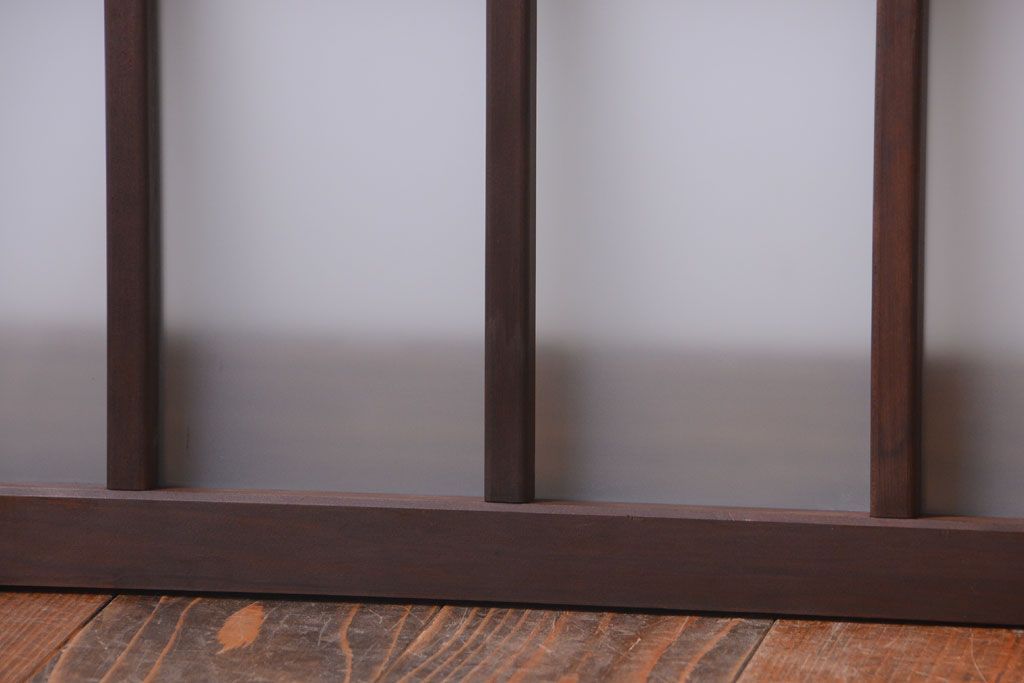 和製アンティーク　すりガラス使用!古い横長ガラス戸2枚セット(窓)