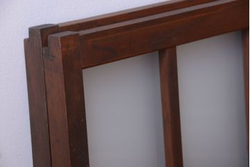 和製アンティーク　すりガラス使用!古い横長ガラス戸2枚セット(窓)