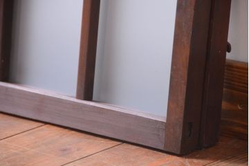 和製アンティーク　すりガラス使用!古い横長ガラス戸2枚セット(窓)