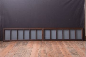 和製アンティーク　すりガラス使用!古い横長ガラス戸2枚セット(窓)(2)