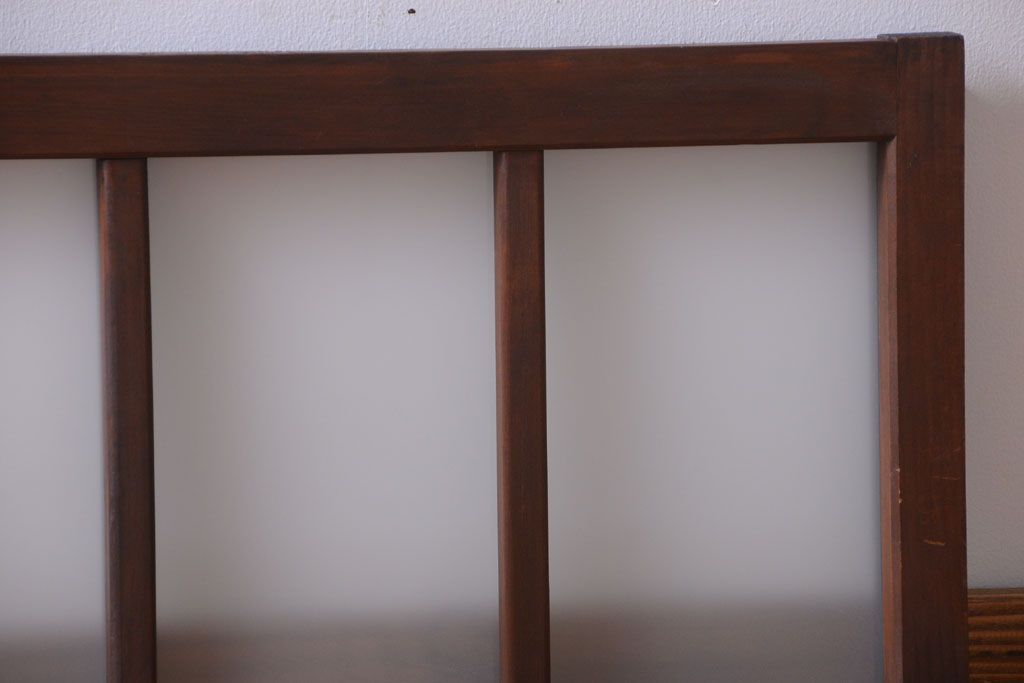 和製アンティーク　すりガラス使用!古い横長ガラス戸2枚セット(窓)(2)