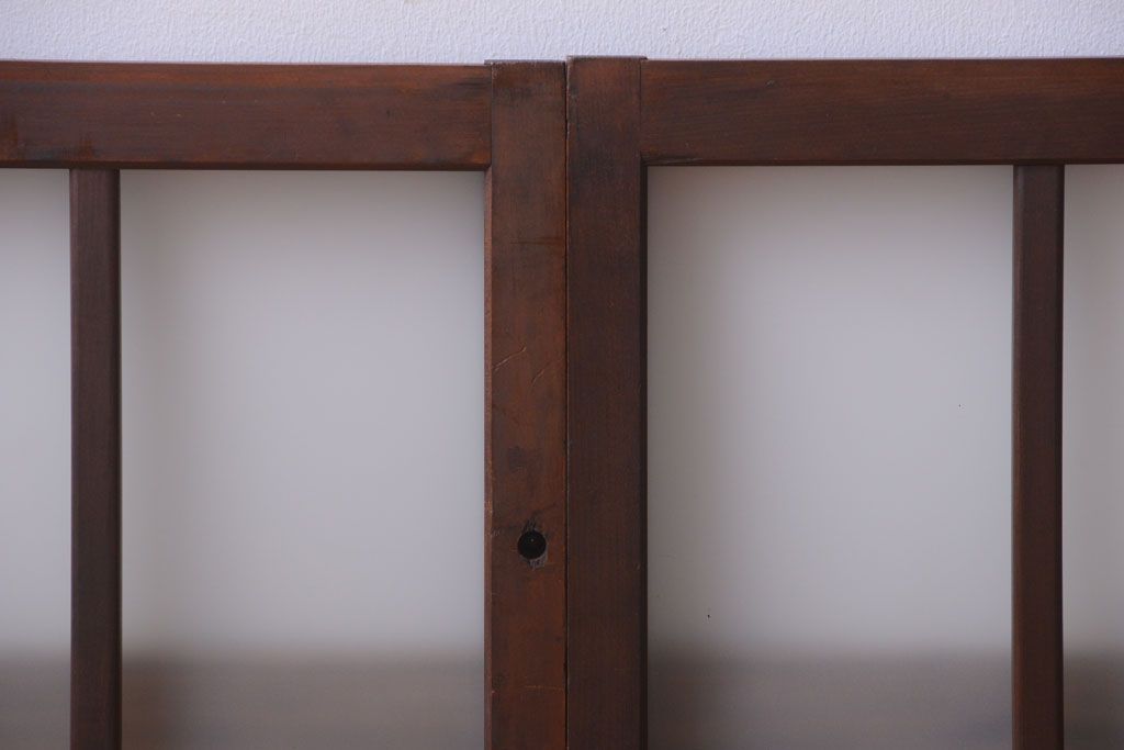 和製アンティーク　すりガラス使用!古い横長ガラス戸2枚セット(窓)(2)