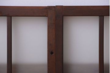 和製アンティーク　すりガラス使用!古い横長ガラス戸2枚セット(窓)(2)