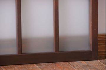 和製アンティーク　すりガラス使用!古い横長ガラス戸2枚セット(窓)(2)