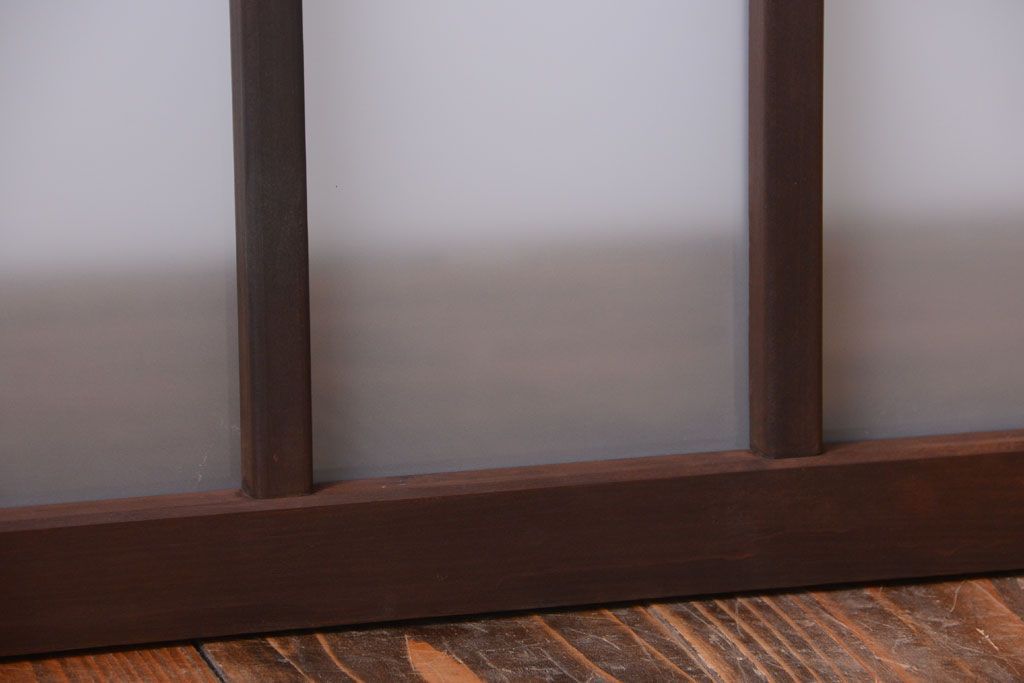 和製アンティーク　すりガラス使用!古い横長ガラス戸2枚セット(窓)(2)