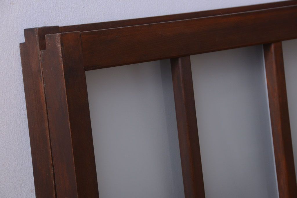 和製アンティーク　すりガラス使用!古い横長ガラス戸2枚セット(窓)(2)