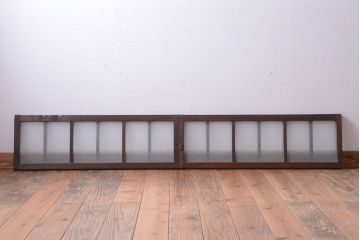 和製アンティーク　すりガラス使用!古い横長ガラス戸2枚セット(窓)(2)