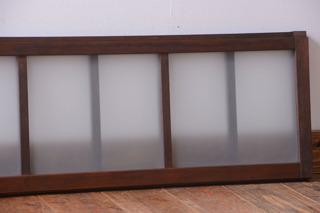 和製アンティーク　すりガラス使用!古い横長ガラス戸2枚セット(窓)(2)