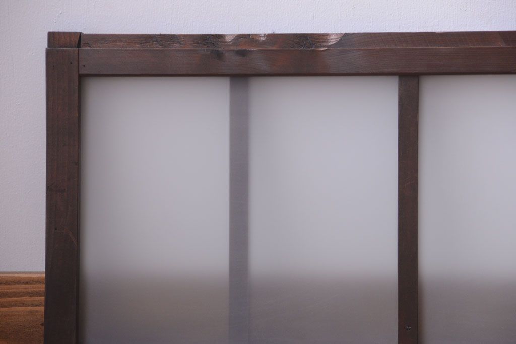 和製アンティーク　すりガラス使用!古い横長ガラス戸2枚セット(窓)(2)