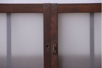 和製アンティーク　すりガラス使用!古い横長ガラス戸2枚セット(窓)(2)