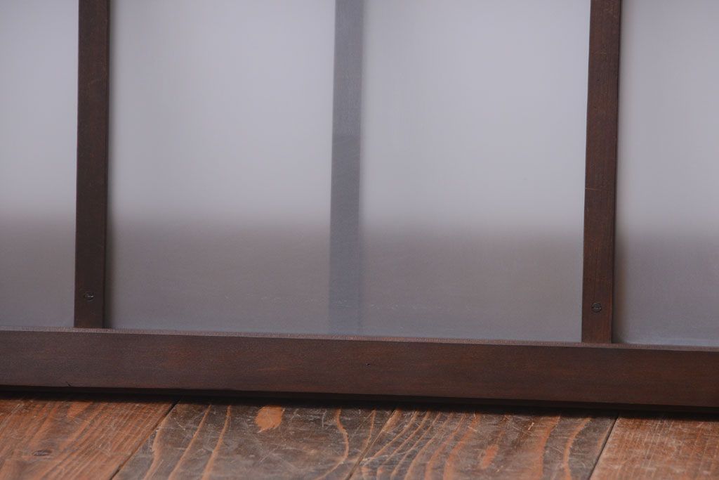 和製アンティーク　すりガラス使用!古い横長ガラス戸2枚セット(窓)(2)