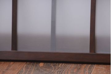 和製アンティーク　すりガラス使用!古い横長ガラス戸2枚セット(窓)(2)