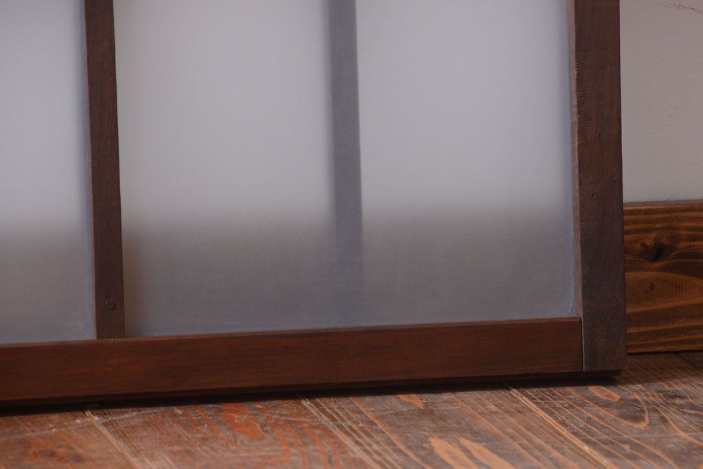 和製アンティーク　すりガラス使用!古い横長ガラス戸2枚セット(窓)(2)