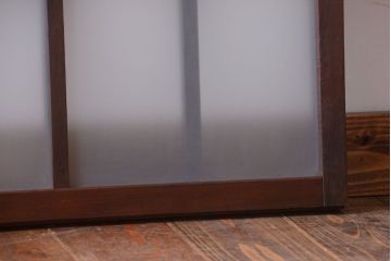和製アンティーク　すりガラス使用!古い横長ガラス戸2枚セット(窓)(2)