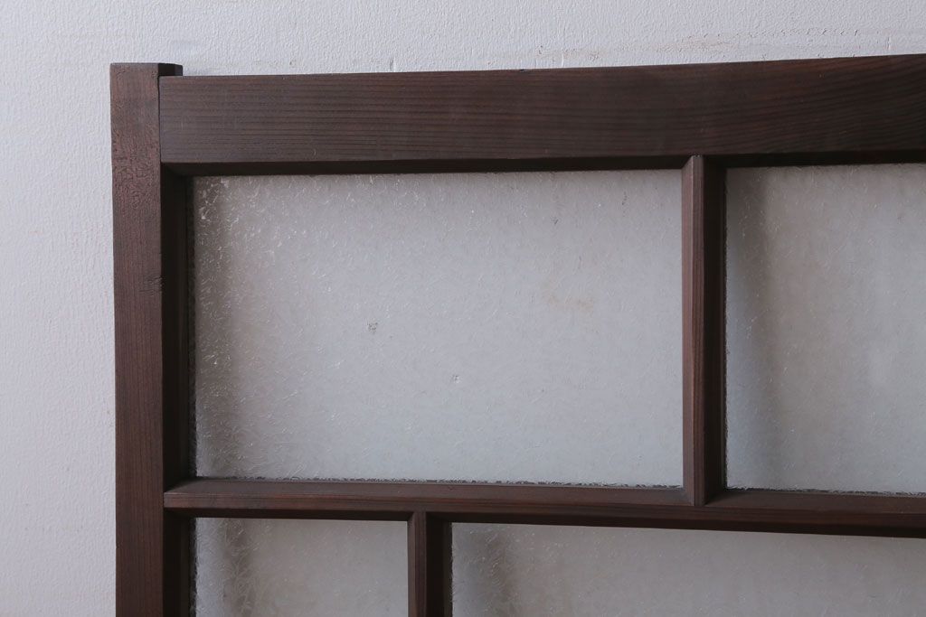 和製アンティーク　結霜ガラス入り!モダンなガラス戸2枚セット(窓)