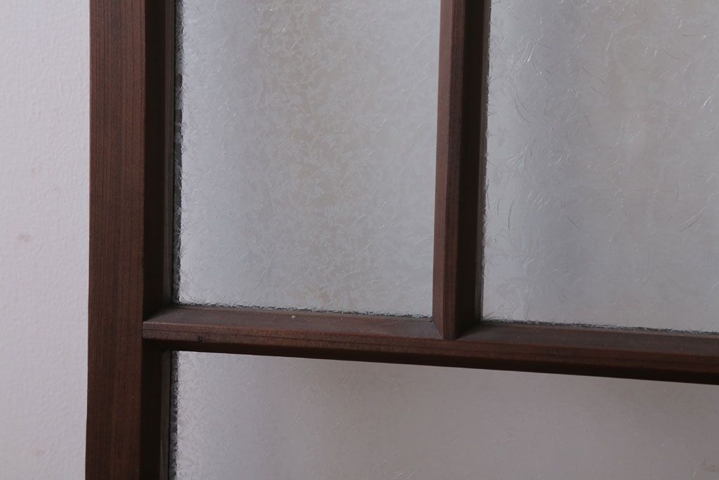 和製アンティーク　結霜ガラス入り!モダンなガラス戸2枚セット(窓)