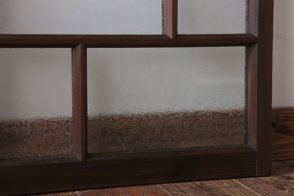 和製アンティーク　結霜ガラス入り!モダンなガラス戸2枚セット(窓)