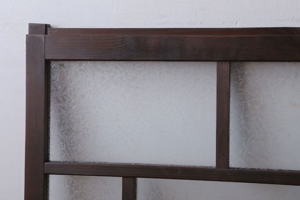 和製アンティーク　結霜ガラス入り!モダンなガラス戸2枚セット(窓)