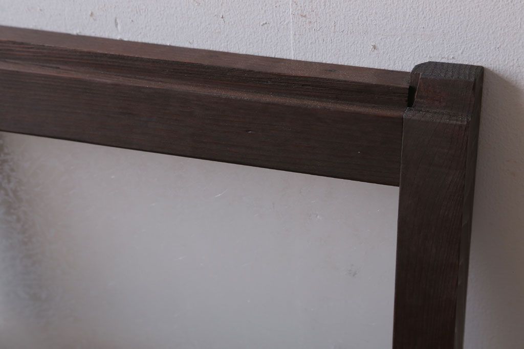 和製アンティーク　結霜ガラス入り!モダンなガラス戸2枚セット(窓)