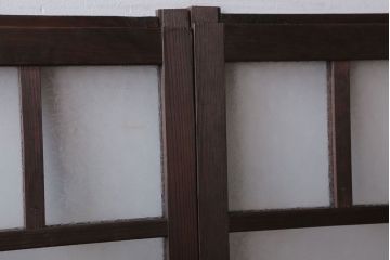 和製アンティーク　結霜ガラス入り!モダンなガラス戸2枚セット(窓)