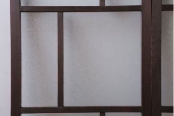 和製アンティーク　結霜ガラス入り!モダンなガラス戸2枚セット(窓)
