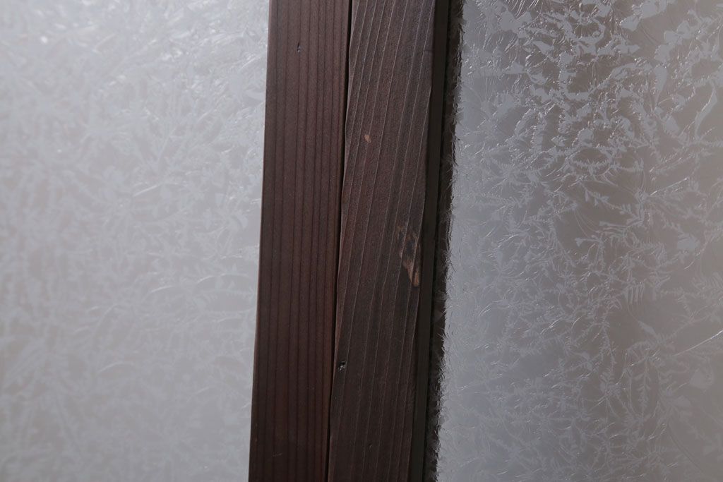 和製アンティーク　結霜ガラス入り!モダンなガラス戸2枚セット(窓)