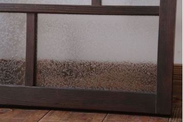 和製アンティーク　結霜ガラス入り!モダンなガラス戸2枚セット(窓)