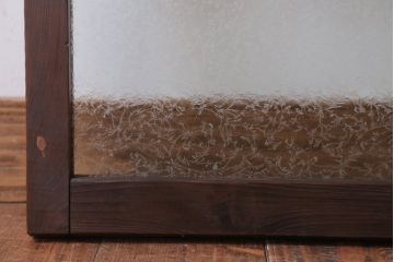 和製アンティーク　結霜ガラス入り!モダンなガラス戸2枚セット(窓)