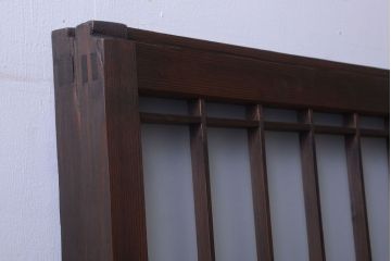 和製アンティーク　組子が上品な古い木のガラス戸2枚セット(窓)