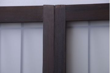 和製アンティーク　組子が上品な古い木のガラス戸2枚セット(窓)