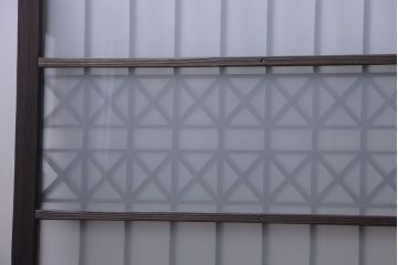 和製アンティーク　組子が上品な古い木のガラス戸2枚セット(窓)