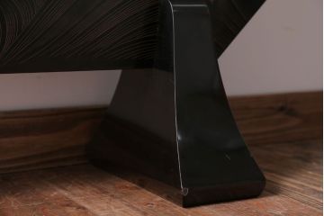 アンティーク雑貨　高級品　輪島塗沈金作家川端光峰作　鶴沈金蒔絵衝立(定価約200万円)