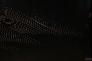 アンティーク雑貨　高級品　輪島塗沈金作家川端光峰作　鶴沈金蒔絵衝立(定価約200万円)