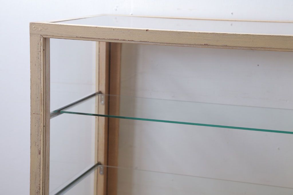 ヴィンテージ家具　昭和レトロ　鉄脚付きビンテージガラスケース(ショーケース)